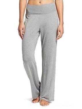 Gilligan & O'Malley Women's Light Gray High-Waist Foldover Pallazo Lounge Pants